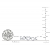 0.20 Carat (ctw) Round White Diamond Ladies Infinity Heart Tennis Bracelet 1/5 CT Sterling Silver