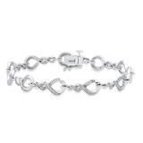 0.25 Carat (ctw) Round White Diamond Ladies Infinity Tennis Bracelet 1/4 CT Sterling Silver