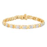 0.25 Carat (ctw) Round Diamond Ladies Tennis Bracelet 1/4 CT Yellow Gold Plated Sterling Silver