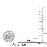 Round Ruby & White Diamond Ladies Chevron Vintage Style Anniversary Wedding Band, Sterling Silver