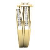 0.35 Carat (ctw) Round White Diamond Ladies Split Shank Engagement Ring Set 1/3 CT 10K Yellow Gold