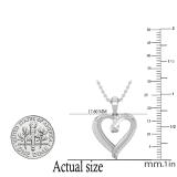 0.10 Carat (ctw) Round White Diamond Ladies Heart Pendant 1/10 CT Sterling Silver
