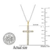 0.20 Carat (ctw) Round White Diamond Mens 'X' Cross Pendant 1/5 CT 10K Yellow Gold