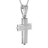 0.32 Carat (ctw) Round White Diamond Ladies Cross Pendant 1/3 CT 10K White Gold