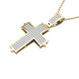 0.32 Carat (ctw) Round White Diamond Ladies Cross Pendant 1/3 CT 10K Yellow Gold