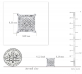 0.15 Carat (ctw) Round White Diamond Ladies Square Shape Stud Earrings Sterling Silver