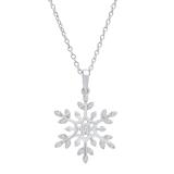 0.22 Carat (ctw) Round White Diamond Ladies Snowflake Pendant 1/4 CT Sterling Silver