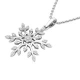 0.22 Carat (ctw) Round White Diamond Ladies Snowflake Pendant 1/4 CT Sterling Silver