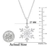 0.22 Carat (ctw) Round White Diamond Ladies Snowflake Pendant 1/4 CT Sterling Silver