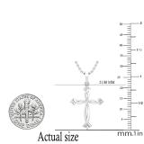 0.12 Carat (ctw) Round White Diamond Ladies Twist Cross Pendant 10K White Gold