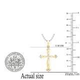 0.12 Carat (ctw) Round White Diamond Ladies Twist Cross Pendant 18K Yellow Gold