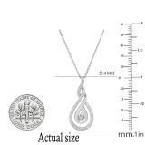 0.25 Carat (ctw) Round White Diamond Ladies Swirl Drop Pendant 1/4 CT Sterling Silver