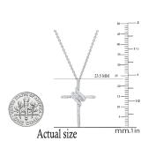 0.25 Carat (ctw) Round & Baguette Diamond Ladies Cross Religious Pendant 1/4 CT Sterling Silver