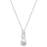 Round White Diamond Infinity Swirl Cluster Pendant for Women (0.004 ctw, Color I-J, Clarity I2-I3) in 925 Sterling Silver