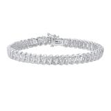 0.50 Carat (ctw) Round White Diamond Ladies Fashion Tennis Link Bracelet 1/2 CT Sterling Silver