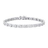 0.50 Carat (ctw) Round White Diamond Ladies XO Tennis Bracelet 1/2 CT Sterling Silver