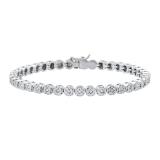 0.50 Carat (ctw) Round White Diamond Ladies Illusion Set Tennis Bracelet 1/2 CT Sterling Silver