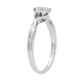 0.06 Carat (ctw) Round White Diamond Bridal Cluster Flower Engagement Ring Sterling Silver