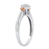 0.20 Carat (ctw) Round Diamond Ladies Engagement Ring Sterling Silver with 10K Rose Gold Plate