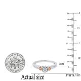 0.20 Carat (ctw) Round Diamond Ladies Engagement Ring Sterling Silver with 10K Rose Gold Plate
