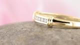0.10 Carat (ctw) Round White Diamond Mens Fashion Wedding Band 1/10 CT 14K Yellow Gold