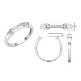 0.10 Carat (ctw) Round White Diamond Mens Fashion Wedding Band 1/10 CT Sterling Silver