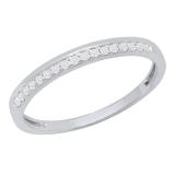 0.11 Carat (ctw) Round White Diamond Ladies Bridal Wedding Anniversary Band Sterling Silver