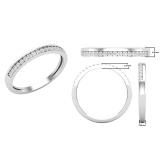 0.11 Carat (ctw) Round White Diamond Ladies Bridal Wedding Anniversary Band Sterling Silver