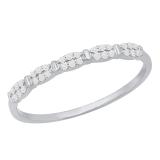 0.10 Carat (ctw) Round White Diamond Ladies Bridal Wedding Stackable Band 1/10 CT 10K White Gold