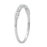 0.10 Carat (ctw) Round White Diamond Ladies Bridal Wedding Stackable Band 1/10 CT 10K White Gold
