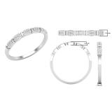 0.10 Carat (ctw) Round White Diamond Ladies Bridal Wedding Stackable Band 1/10 CT 10K White Gold