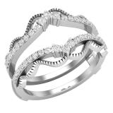 0.33 Carat (ctw) Round Diamond Bridal Double Crown Vintage Wedding Band 1/3 CT 10K White Gold