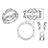 0.33 Carat (ctw) Round Diamond Bridal Double Crown Vintage Wedding Band 1/3 CT 10K White Gold