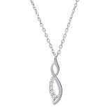 0.08 Carat (ctw) Round White Diamond Ladies Flame Shape Pendant 10K White Gold