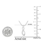 0.08 Carat (ctw) Round White Diamond Ladies Flame Shape Pendant 10K White Gold