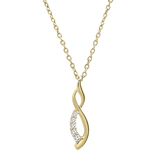 0.08 Carat (ctw) Round White Diamond Ladies Flame Shape Pendant 14K Yellow Gold