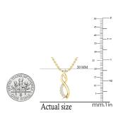 0.08 Carat (ctw) Round White Diamond Ladies Flame Shape Pendant 14K Yellow Gold
