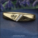0.06 Carat (ctw) Round White Diamond Mens Cross Ring Wedding Band 14K Yellow Gold