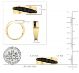 0.80 Carat (ctw) Round Black Diamond Mens Wedding Anniversary Band Ring 3/4 CT 10K Yellow Gold
