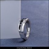 0.80 Carat (ctw) Round Black Diamond Mens Wedding Anniversary Band Ring 3/4 CT Sterling Silver