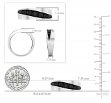 0.80 Carat (ctw) Round Black Diamond Mens Wedding Anniversary Band Ring 3/4 CT Sterling Silver