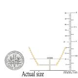 0.07 Carat (ctw) Round White Diamond Ladies Sideways Cross Pendant 10K Yellow Gold