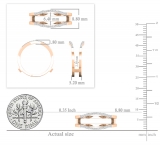 0.20 Carat (ctw) Round White Diamond Ladies Enhancer Guard Double Ring 1/5 CT 10K Rose Gold