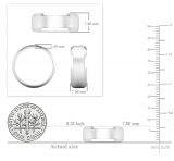 Mens Contour Plain Wedding Band 950 Platinum
