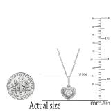 0.13 Carat (ctw) Round White Diamond Ladies Double Heart Pendant Sterling Silver