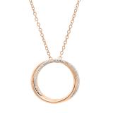 0.02 Carat (ctw) Round White Diamond Ladies Circle Pendant (Gold Chain Included) 18K Rose Gold