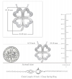 0.03 Carat (ctw) Round White Diamond Ladies Heart Shape Leaf Clover Pendant 10K White Gold