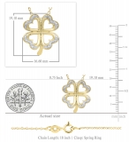 0.03 Carat (ctw) Round White Diamond Ladies Heart Shape Leaf Clover Pendant 14K Yellow Gold
