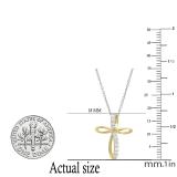0.12 Carat (ctw) Round White Diamond Ladies Infinity Loop Cross Pendant 10K Yellow Gold