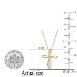 0.12 Carat (ctw) Round White Diamond Ladies Infinity Loop Cross Pendant, 18K Yellow Gold